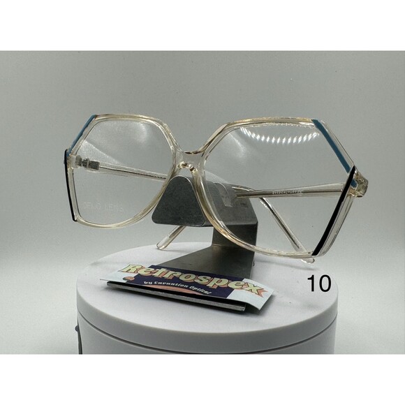 Eyedeal Accessories - True Vintage Eyeglasses NOS Original Demo Lens Eyedeal Joyce Clear/Blue Frame